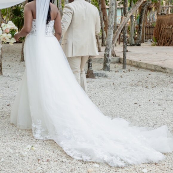 Sophia Tolli Strapless Bridal Gown with Floral Lace - Malibu - Picture 9 of 13
